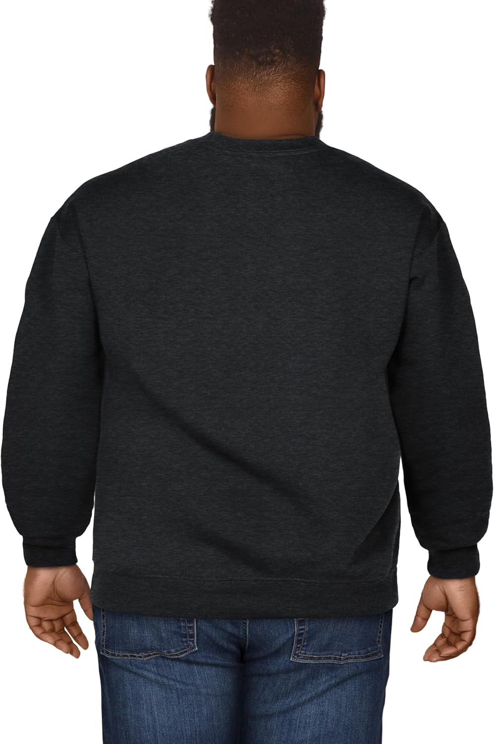 Fruit of the Loom Men's Eversoft Fleece, Crewneck & Quarter Zip, Moisture Wicking & Breathable, Sizes S-4X, Sweatshirt-Black Heather, XX-Large Big - Image 2