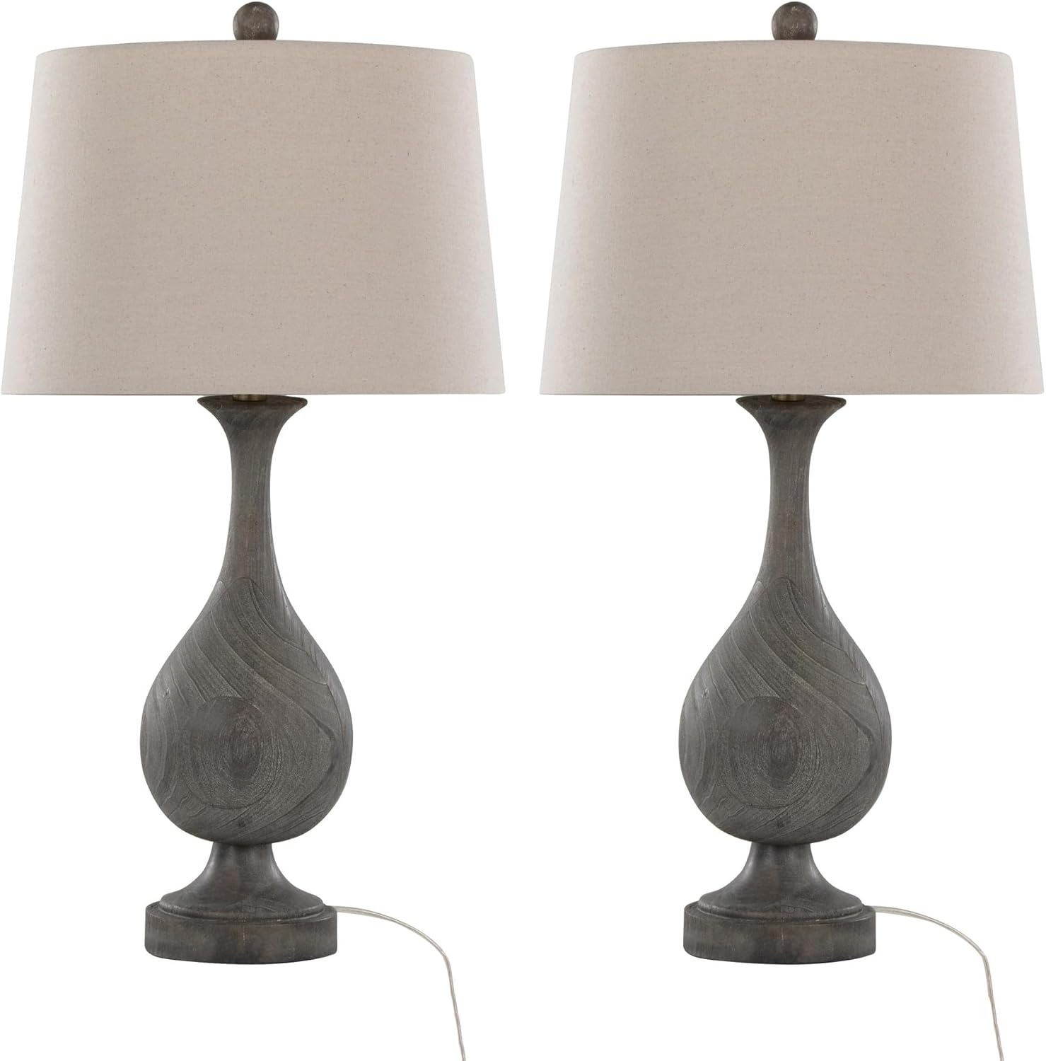 Cipolla Poly 29" Polyresin Table Lamps Set of 2, Desk Lamp, Bedside Lamps for Night Stands, Nightstand Lamp, Small Lamp, Small Table Lamps for Living Room Set of 2, Farmhouse Lamp Set of 2