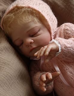 Reborn Baby Dolls Girls 18 Inch, Blonde Hair Soft Body Weighted Dolls Realistic Newborn, Lifelike Reborn Baby Dolls Poseable with Gift Box for Kids Age 3 +