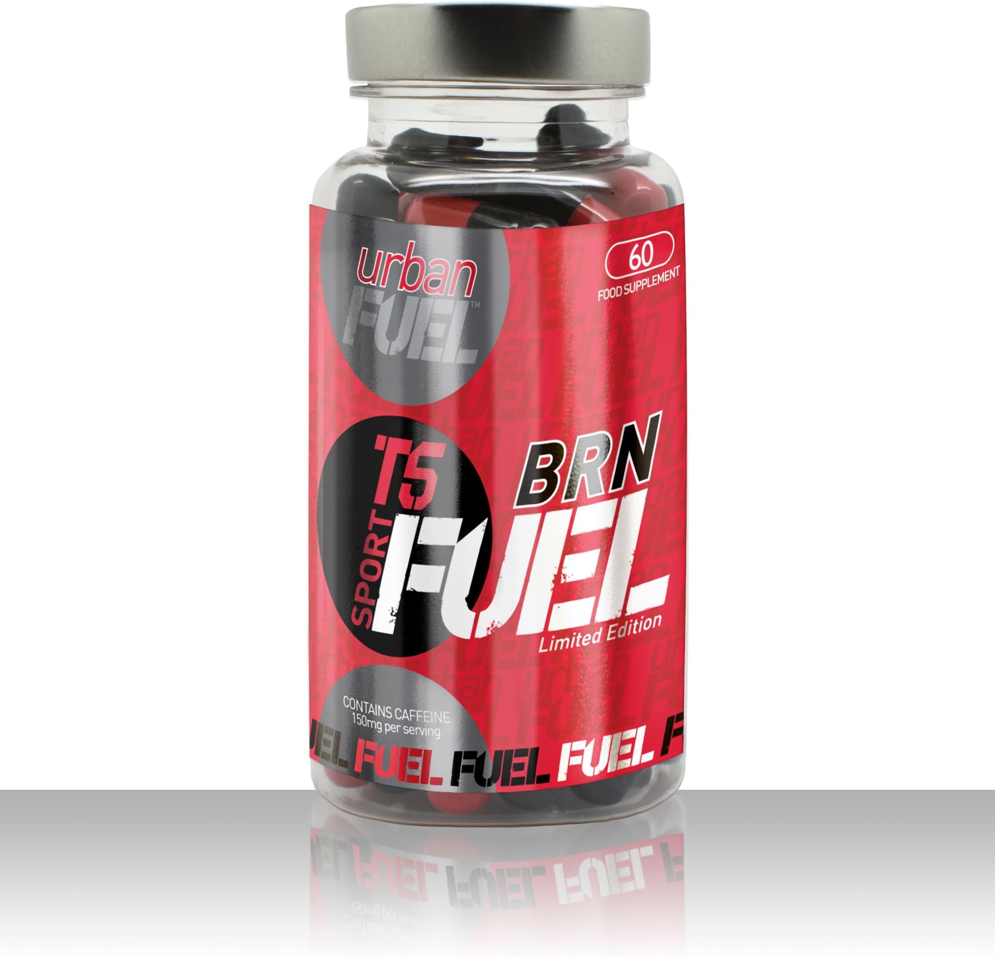 Urban Fuel T5 BRN Food Supplement with Added Caffeine, L-Tyrosene, Green Coffee, Chromium, Iodine, Black Pepper & Green Tea - 60 Capsules