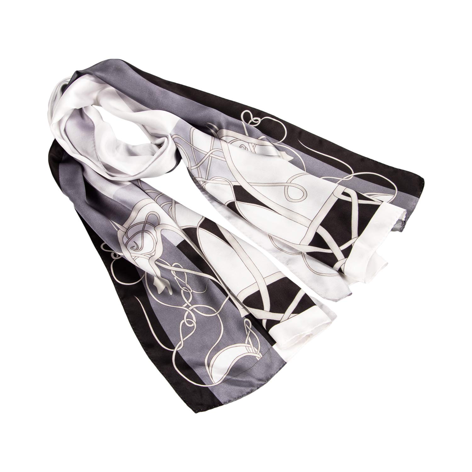 RIIQIICHY 100% Mulberry Silk Scarf for Women Luxury Long Pure Satin Pattern Scarfs Sunscreen Shawls Wraps