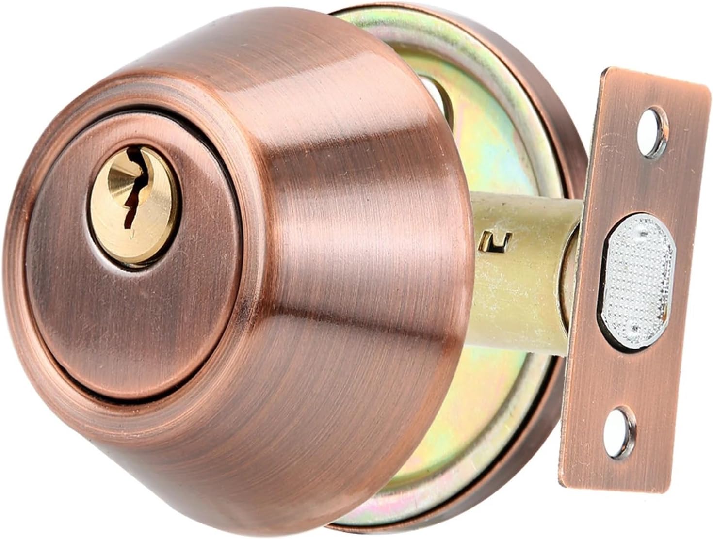 Stainless Steel Single Cylinder with Keys Copper Lock Core Left-Open/Right-Open Doors 1Pcs(Gold2)