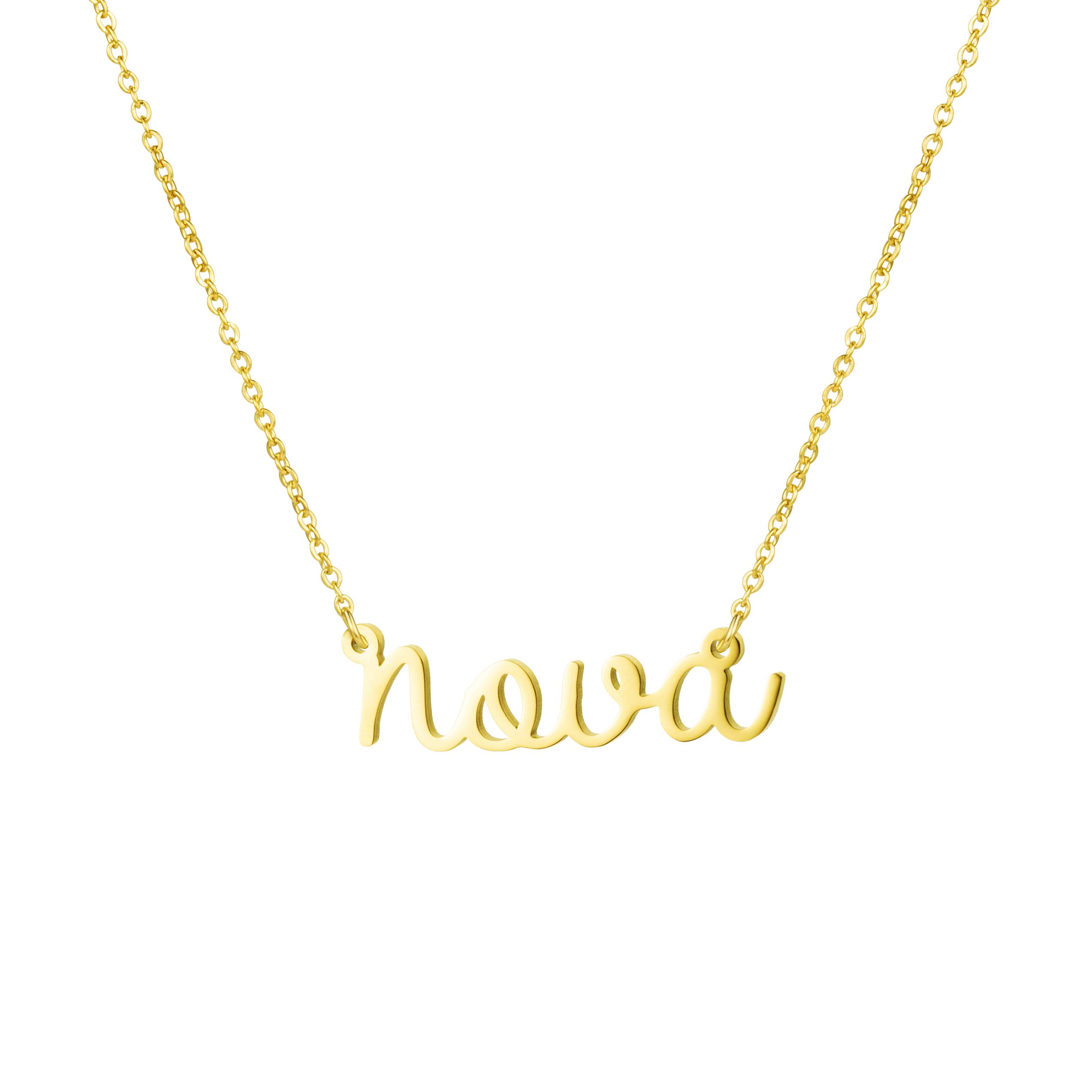 AwegiftPersonalized Name Necklace 18K Gold Plated New Mom Bridesmaid Gift Jewelry for Women