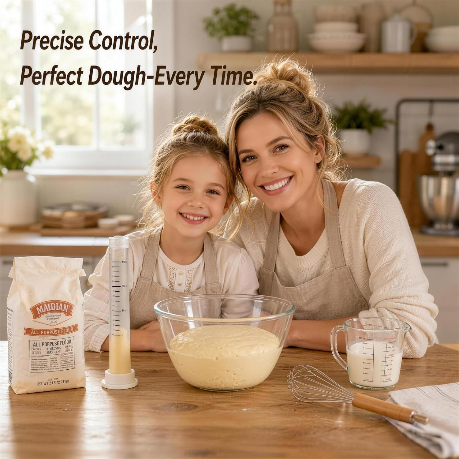 Aliquot Method Jar Sourdough Fermentation Tracker - 2 Pack Dough Rise Measuring Jars with Filling Pump, Discharge Applicator, Silicone Base and Lid for Bread Proofing, Beginner and Professional Bakers