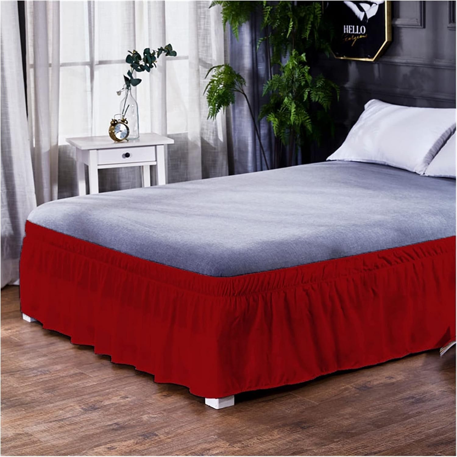 Bed Skirt Bed Valance Sheet, Shirt No Top Accessories Home Decor Skirt Elasticated Packaging Bedspread Cover(3,180cm 200cm 40cm)