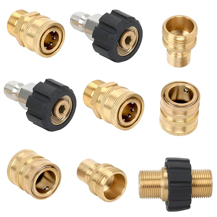 Buy STYDDI Quick Connect Pressure Washer Adapters, Power Washer Hose Brass Quick Release