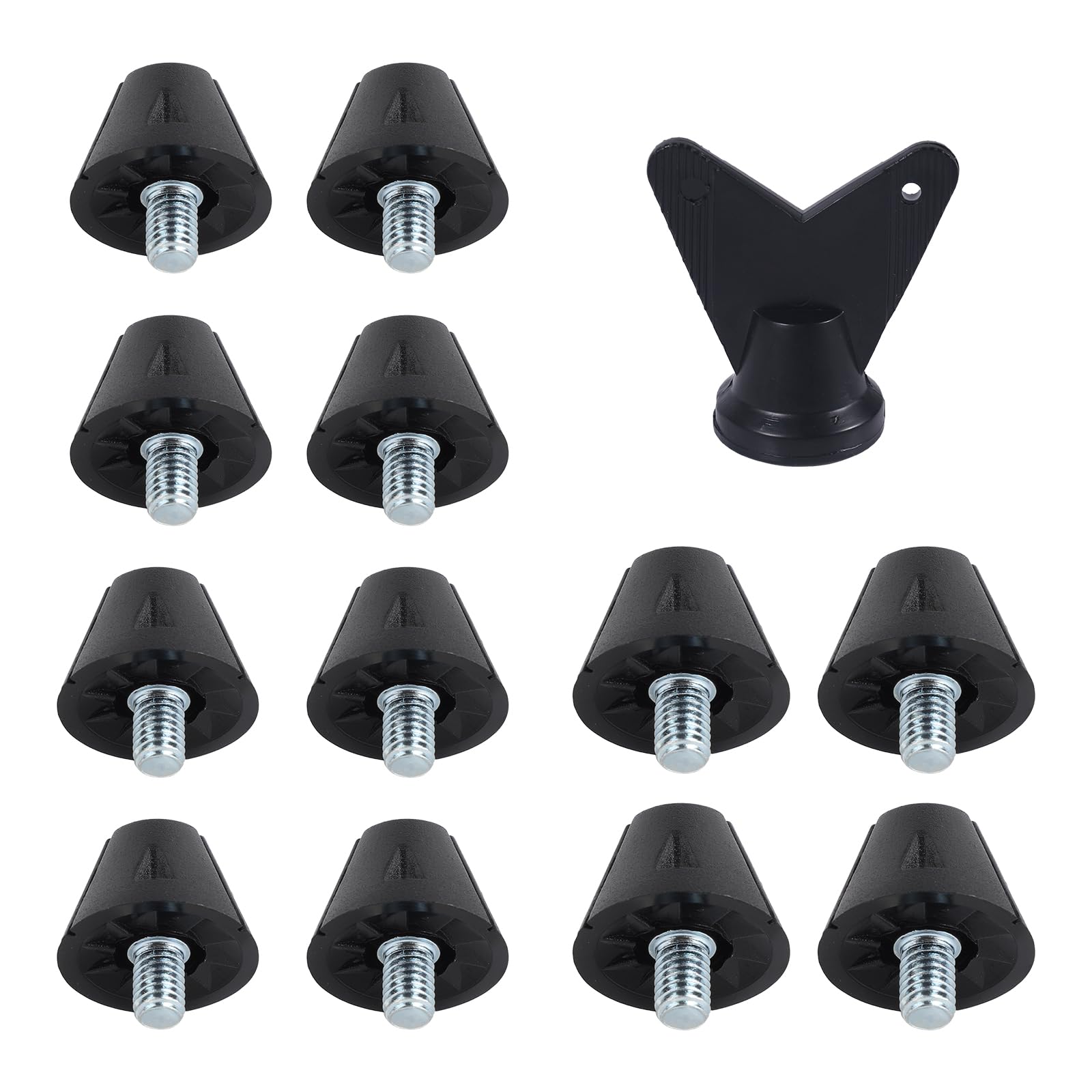 12 Pezzi Tacchetti da Calcio, 11mm & 13mm Tacchetti di Ricambio, Robusti Borchie da Calcio di Ricambio con Chiave, Tacchetti Sostitutivi, Tacchetti per Scarpe da Calcio per Allenamento Ottimale