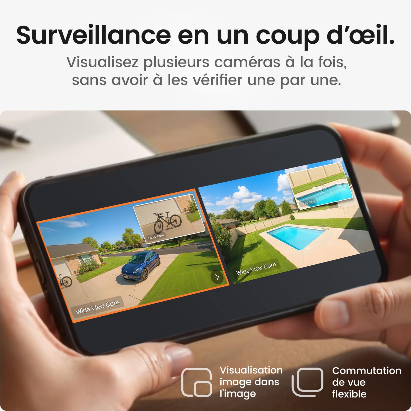 aosu T2 Pro 3K Caméra de sécurité extérieure Solaire sans Fil Kit 2 Caméras | Double Objectif 3K, Angle Mort Éliminé, 170°+360° PTZ, IA, Zoom 8x, Stockage 1To Extensible, Idéal Pour Maison Et Jardin