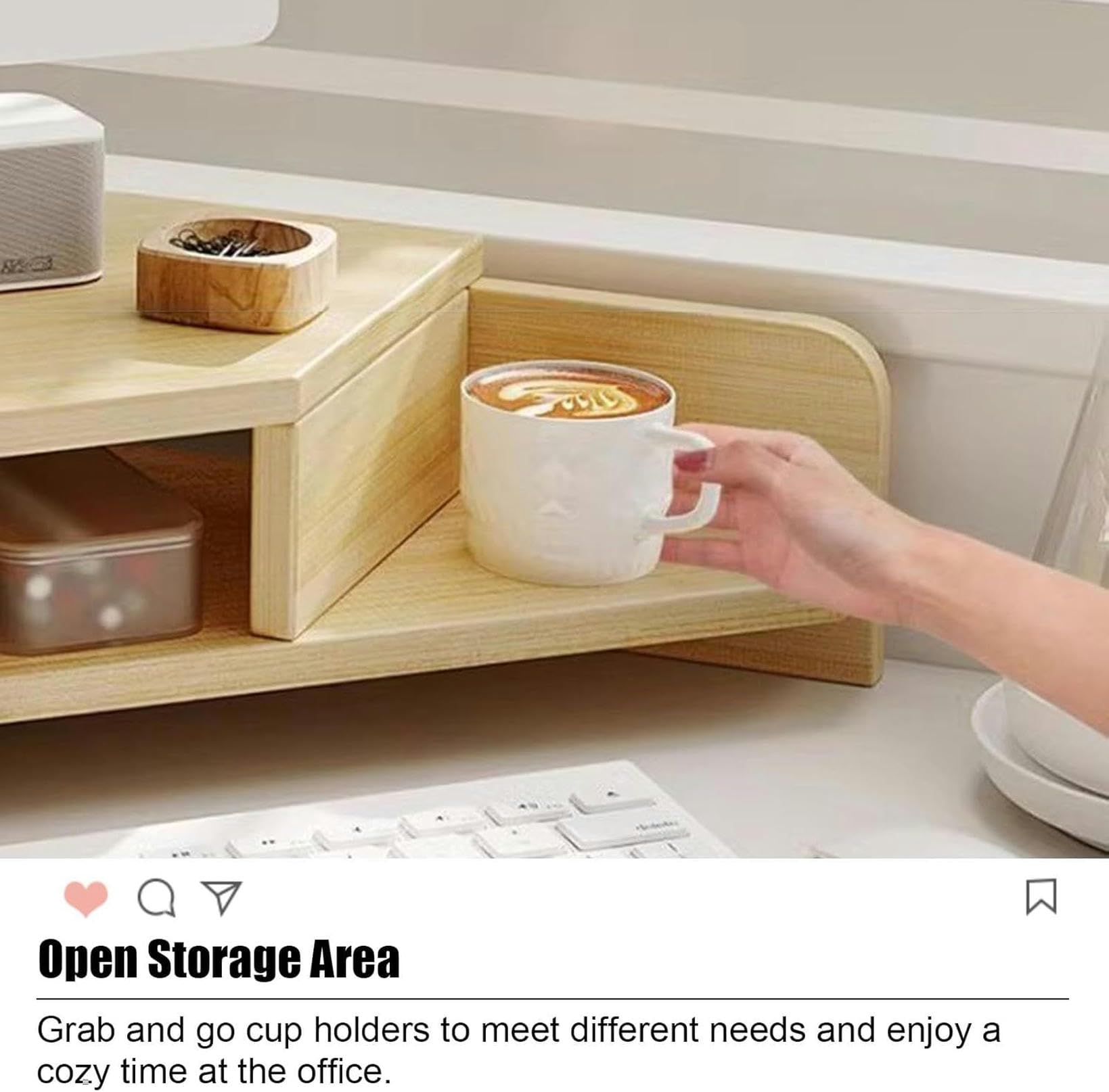 Support de Moniteur d'angle avec Double Espace de Rangement, étagère d'angle de Bureau Triangulaire Ergonomique, étagère de Rangement de Bureau pour Bureau/Maison