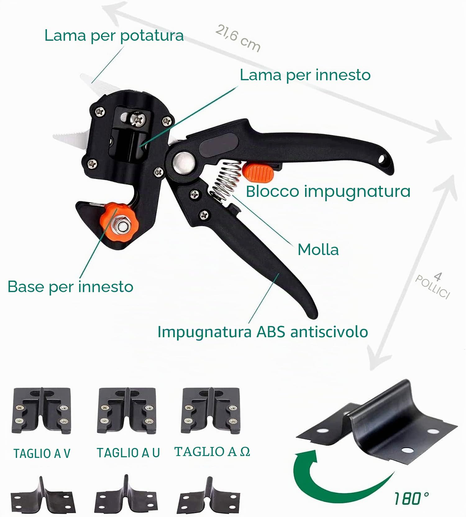 Strumento di innesto,Giardino Potatore Set Tra Cui Lame di Ricambio,Innesto Coltello,Innesto Nastri,pianta Etichette e Giardino Clip,Perfetto per Alberi da Frutto Innesto,Attrezzi da giardinaggio