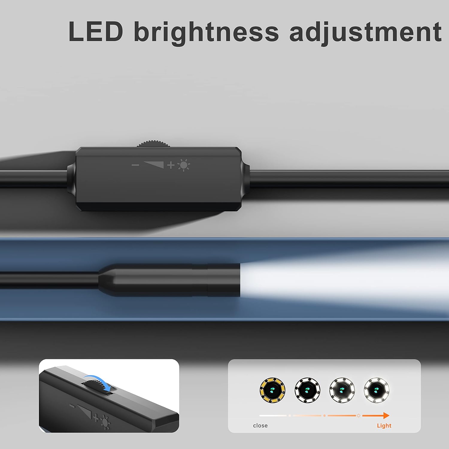 iPhone Endoscope, ILIHOME 7.9 mm Lens Inspection Camera for iPhone&ipad, 5 Meters Semi-Rigid Cable Borescope iOS IP68 Waterproof with 8 LED Lights, Compatible with iOS Device Only