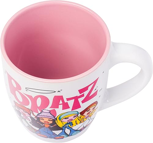 Miniatura 4 de Silver Buffalo Bratz Logo and Group - Taza de cerámica curvada, 25 onzas