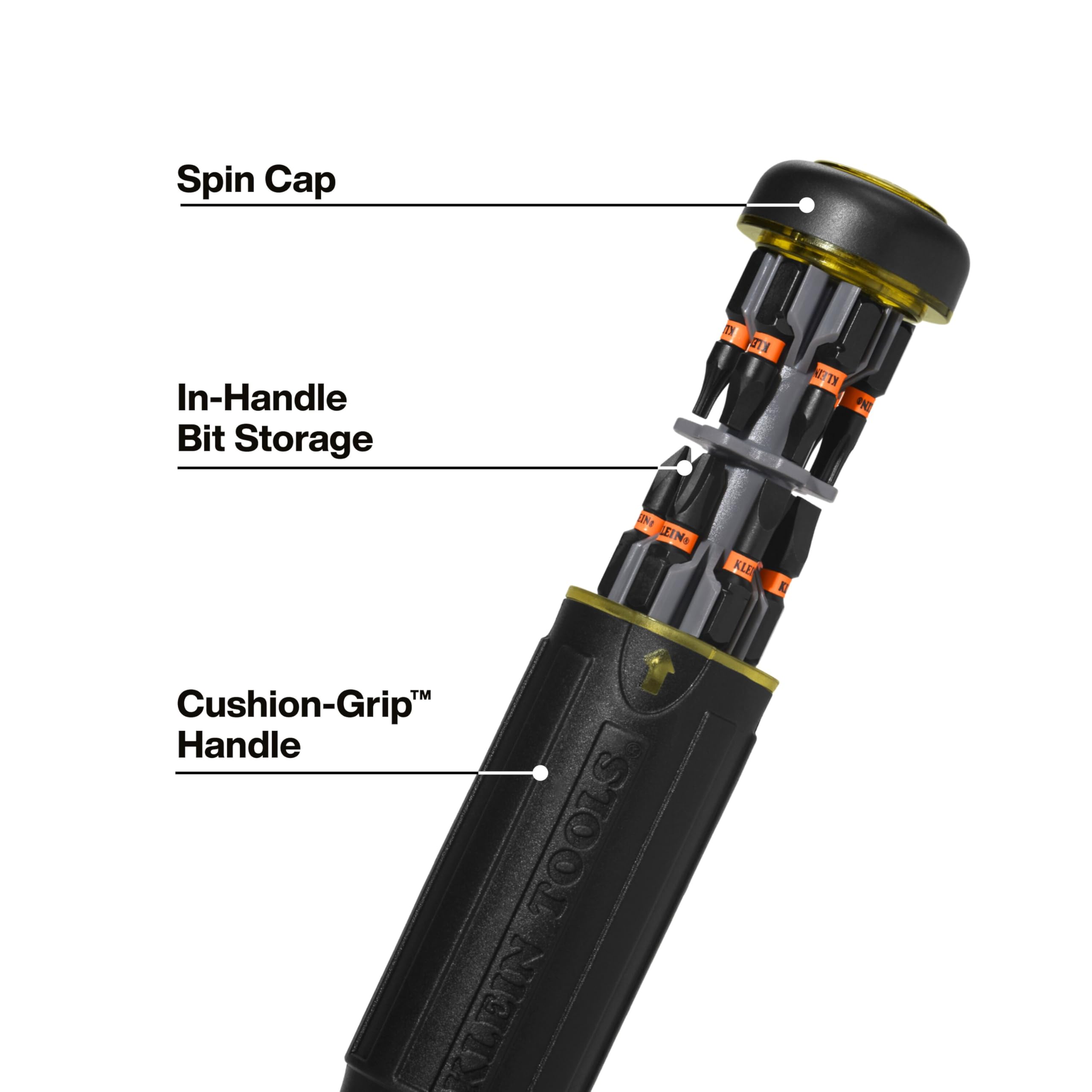 Klein Tools 32303HD - Juego de destornilladores de impacto, 20 en 1 SAE con clasificación de impacto y herramienta de destornillador con puntas Phillips, ranuradas, cuadradas y Torx