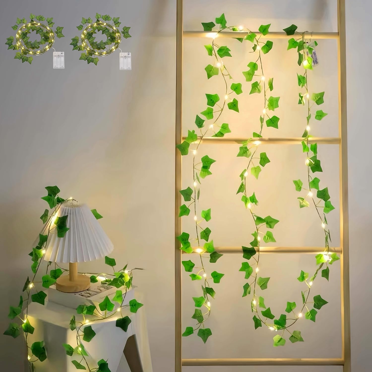 HHMTAKA Vines with Fairy Lights 2PCS 2M 20LED with 6H Timer