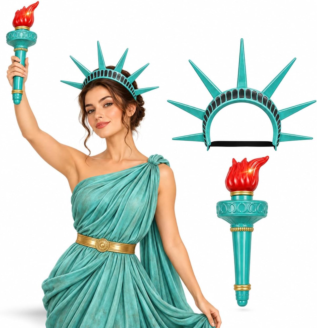 Statue of Liberty Torch and Crown Halloween Lady Liberty Headband