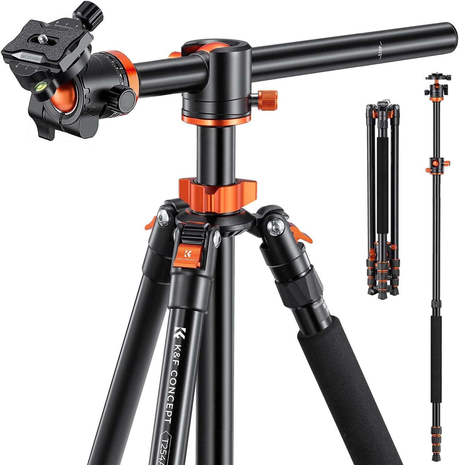 94 Inch Camera Tripods 4 Section Ultra High Aluminum Professional Detachable Monopod Tripod with 360 Degree Ball Head Quick Release Plate for DSLR SLR Cameras T254A8+BH-28L (SA254T1)