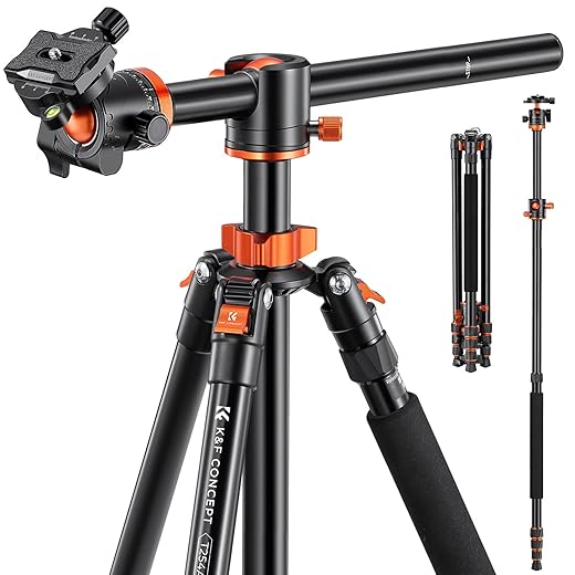 K&F CONCEPT 94 Inch Camera Tripods 4 Section Ultra High Aluminum Professional Detachable Monopod Tripod with 360 Degree Ball Head Quick Release Plate for DSLR SLR Cameras T254A8+BH-28L (SA254T1)