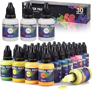 Gocheer Airbrush Paint - 30 Colors with 3 Thinner, Ready to Spray Airbrush Paint Set, Water-Based Acrylic Air Brush Paints for Metal, Plastic Models, Canvas, Wood - 33 Bottles