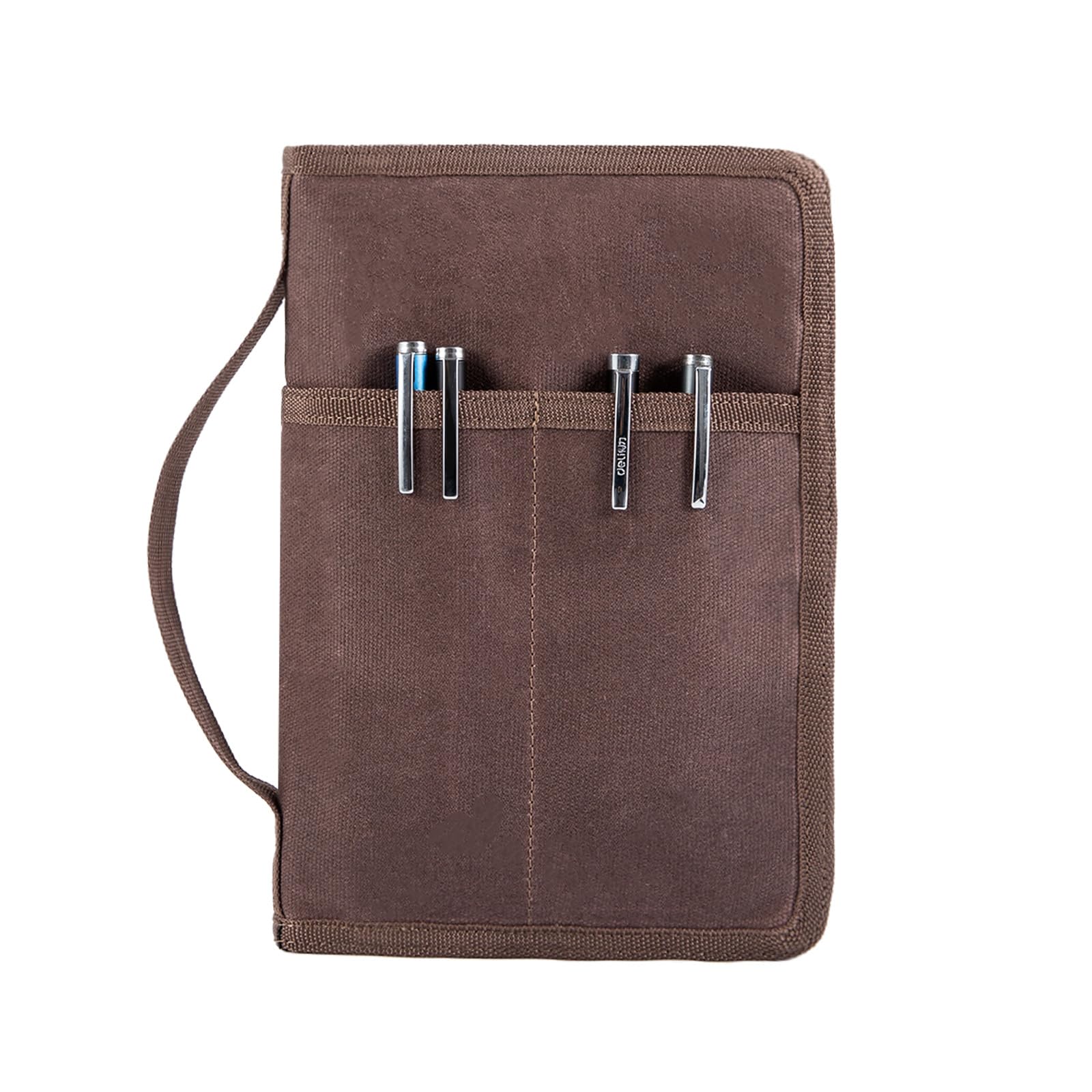 Custodia classica in tela cerata con chiusura lampo, per diario, per appunti di campo, copertura impermeabile per blocco appunti da 18 x 25 cm, notebook B5 Travelers (marrone scuro)