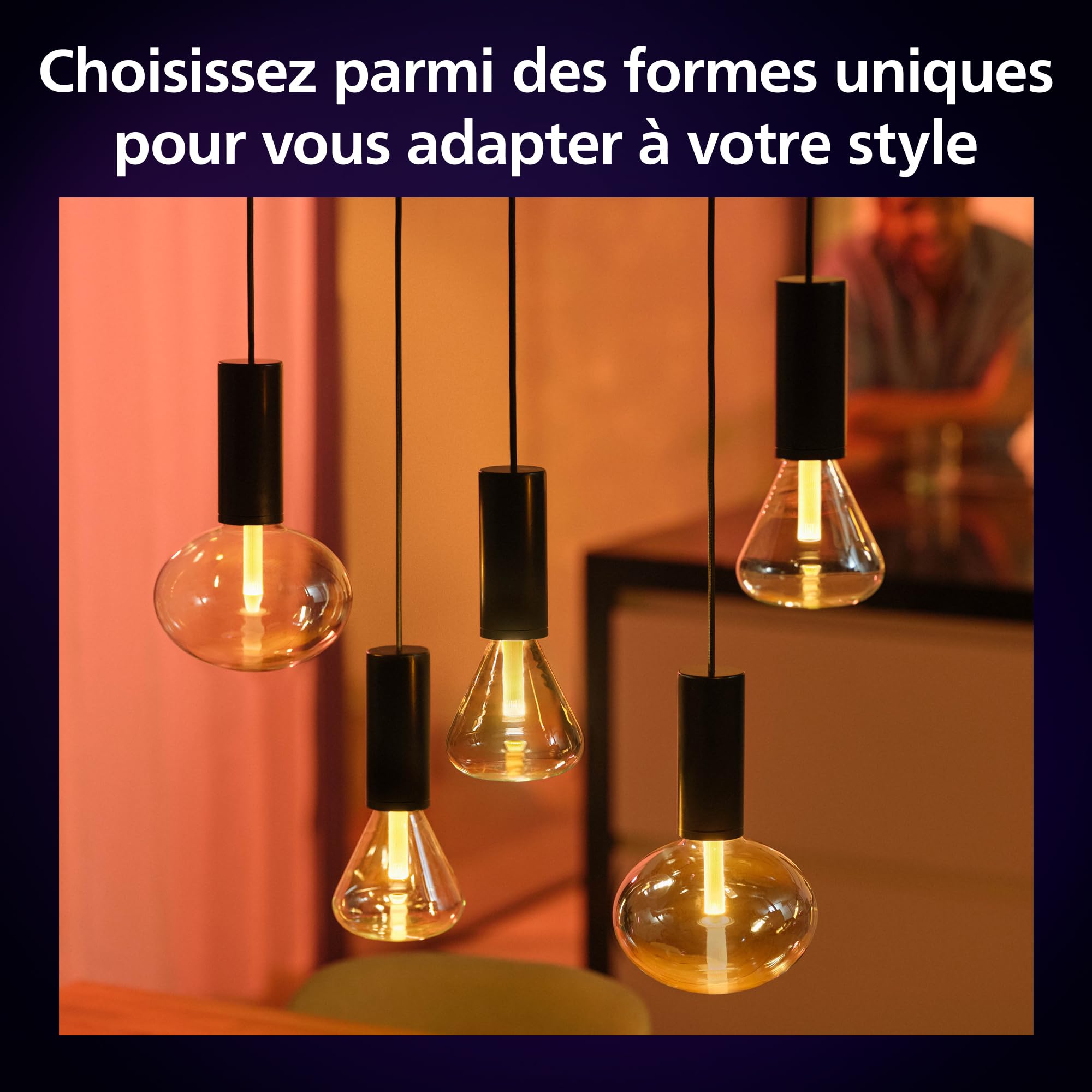 Philips Hue Lightguide G95 Petite ampoule intelligente Globe, lumière blanche et couleur, compatible Bluetooth, commande vocale avec Alexa, Apple Home et Google Assistant