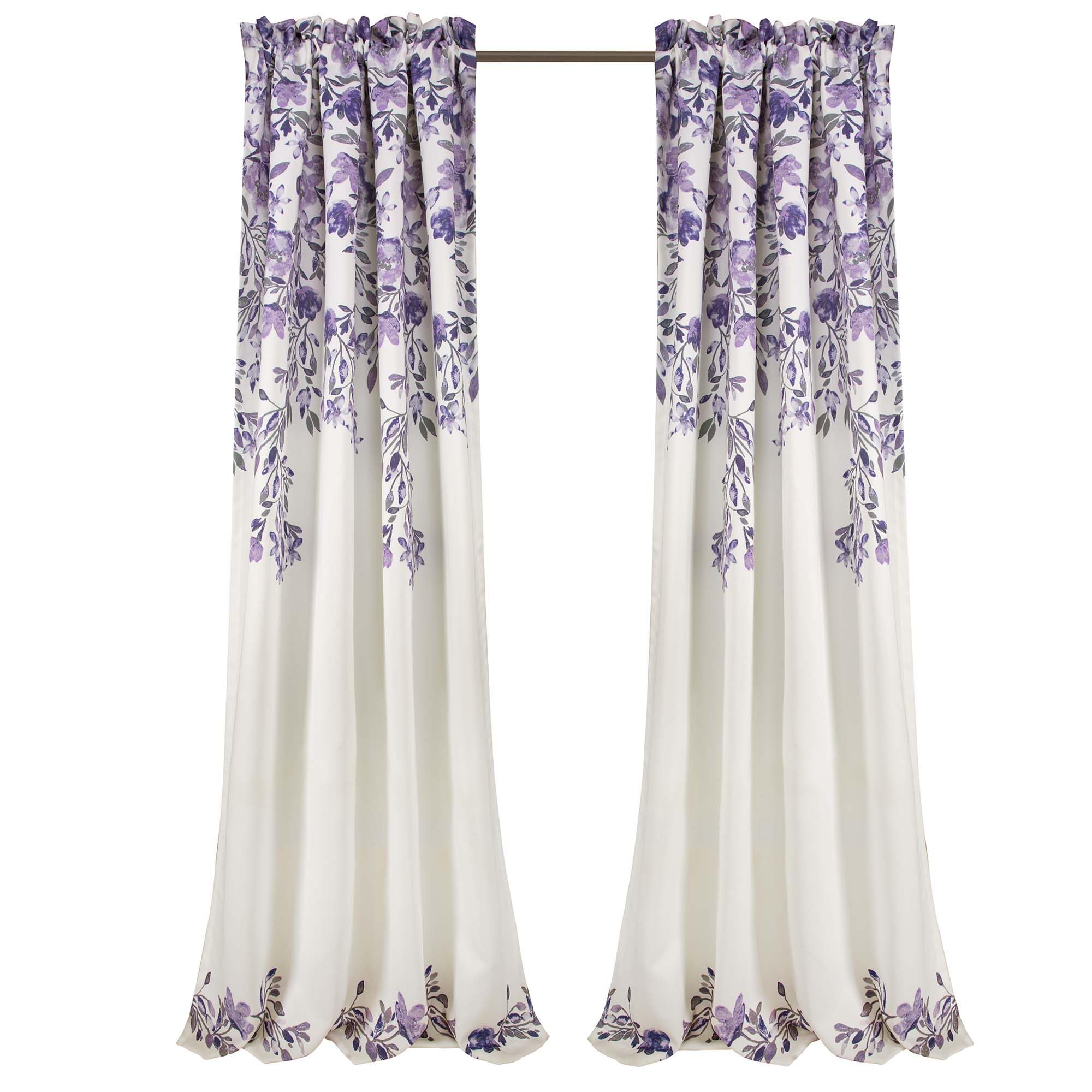 Lush Decor Tende A Pannello Con Paillettes: Lunghe 213 Cm, Larghe 107 Cm, Viola E Nero, Glamour Per Soggiorno O Camera