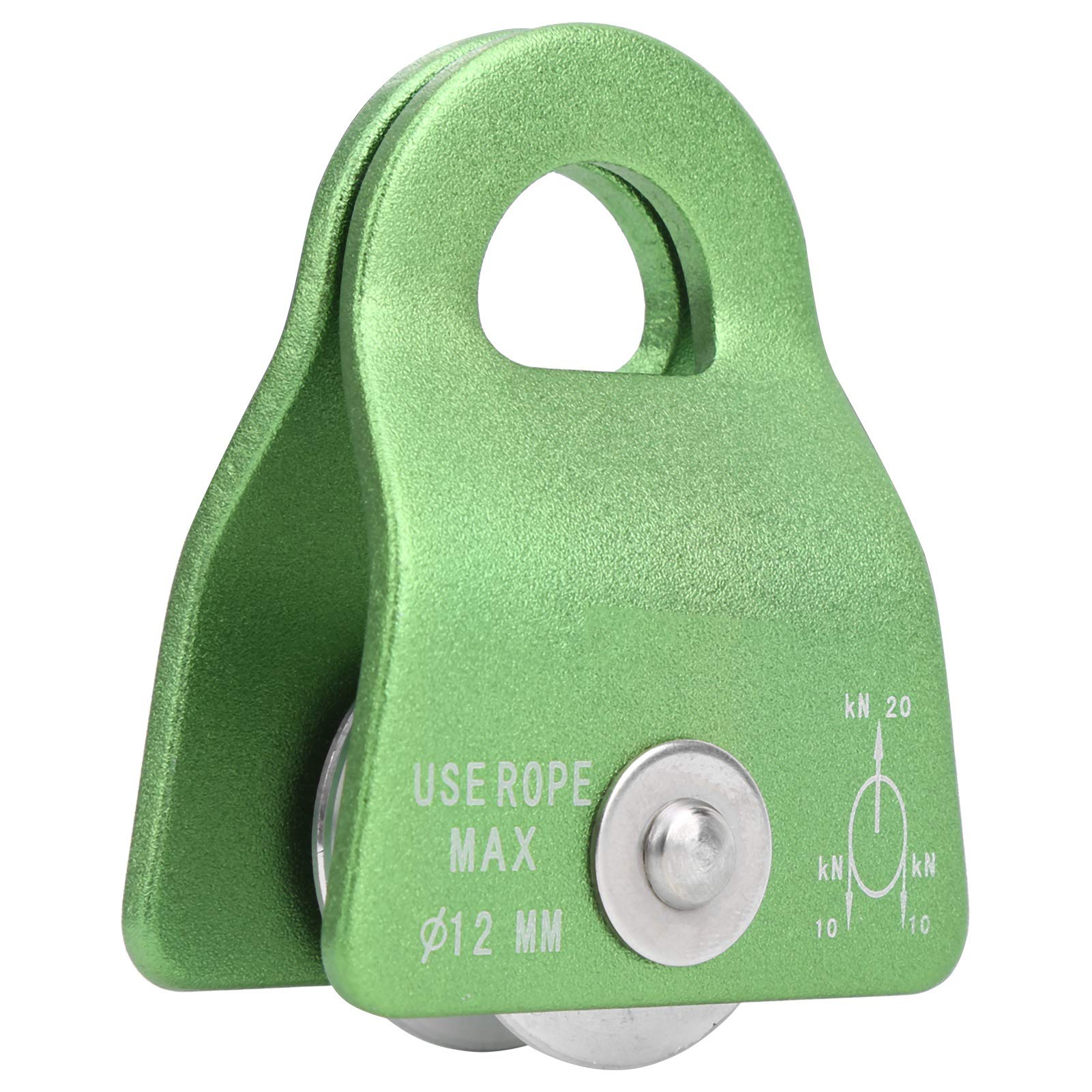 TANIQIACA Outdoor Rock Climbing Downhill 20KN Bearing Mobile Pulley Side Plate Pulley Green