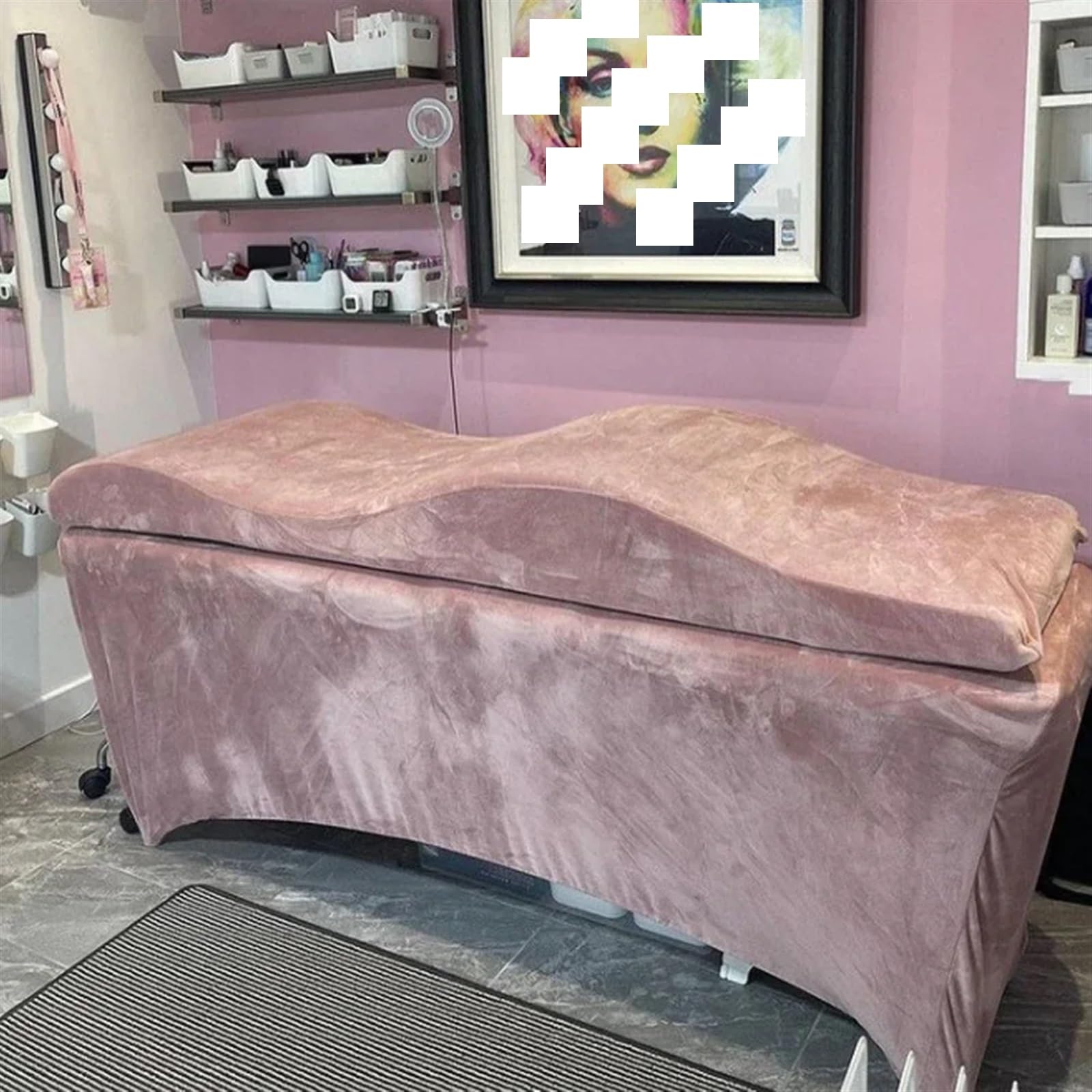 Matelas à Cils à Vagues Incurvé pour Salon de Beauté en Éponge