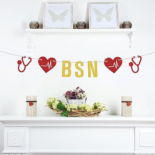 Miniatura 7 de Cartel de Congrats BSN, decoración de fiesta de graduación de enfermeras 2025, suministros de decoración de fiesta de graduación de clase 2025,