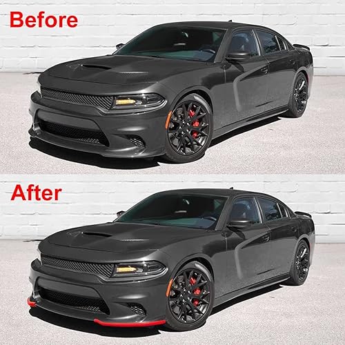 Miniatura 10 de Protector de parachoques delantero compatible con Dodge Charger HellcatSRT 392  Scat PackRT Scat PackGTRT (amarillo)