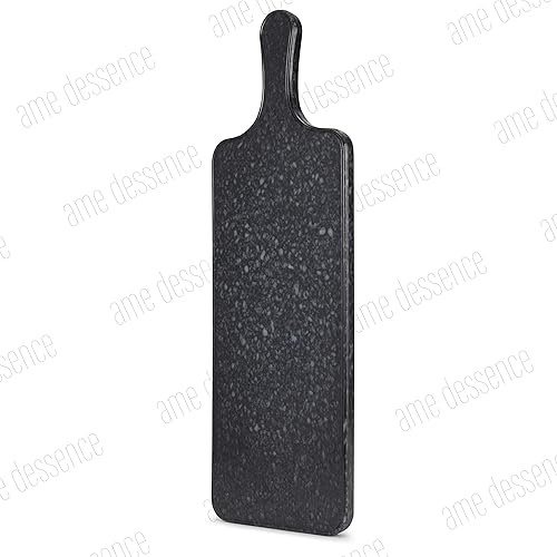 Miniatura 2 de AME D'ESSENCE Tabla de servir de melamina de mármol sintético de ónix de 12 12 x 5 12 pulgadas con asa para carne, queso, verduras, pan y embutidos
