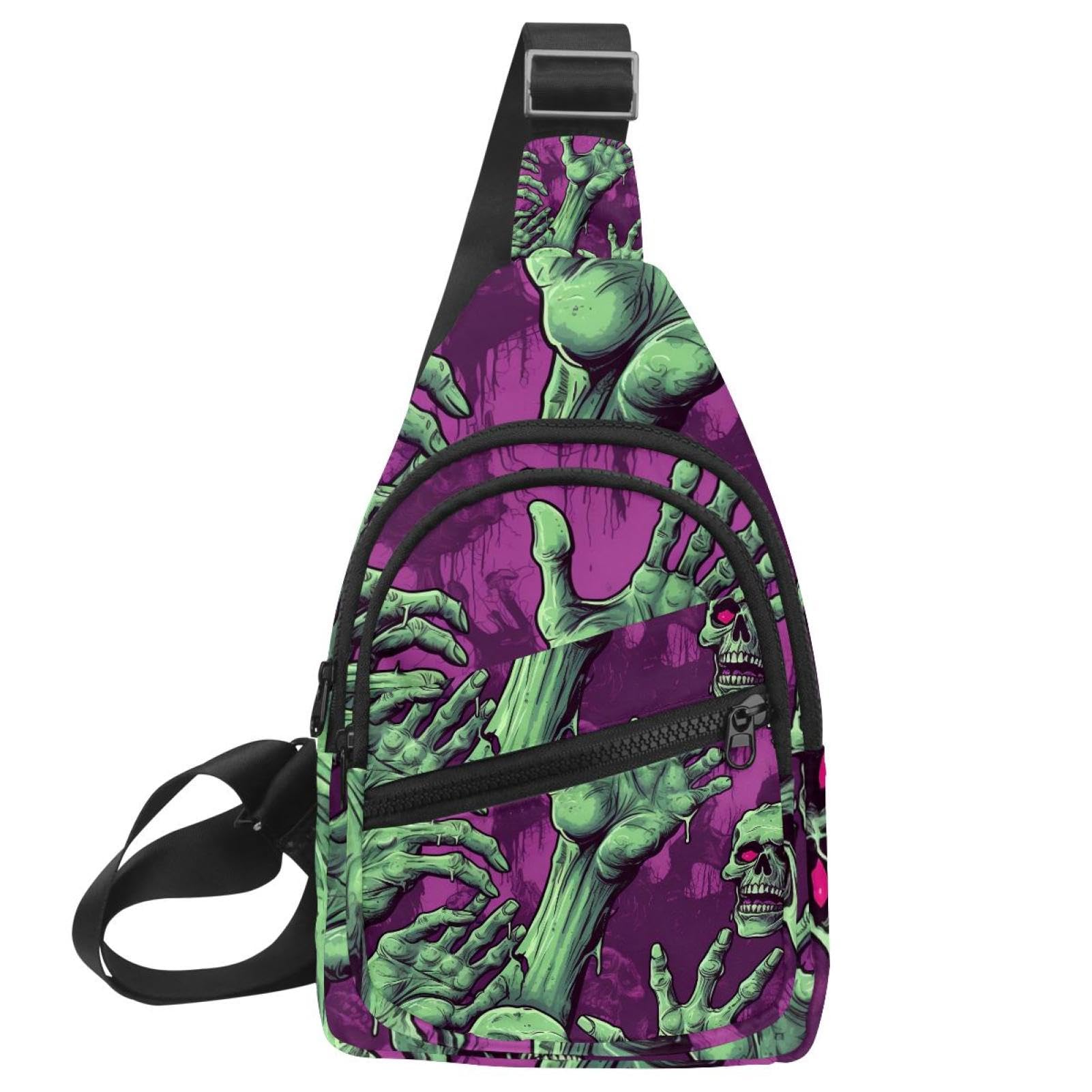 Mochila cruzada manos zombi con correa ajustable unisex 7