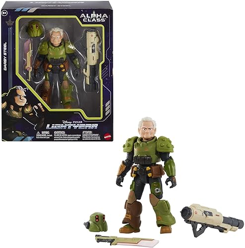 Miniatura 8 de Mattel Disney Pixar Lightyear Alpha Class Figura de acción de coleccionista, Zap Patrol Darby Steel con accesorios a escala de 7 pulgadas, 24