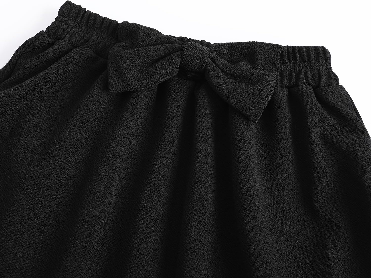 Girls Summer Maxi Skirts A-Line Elastic High Waist Bow Knot Pleated Swing Long Skirt with Pockets - Image 3