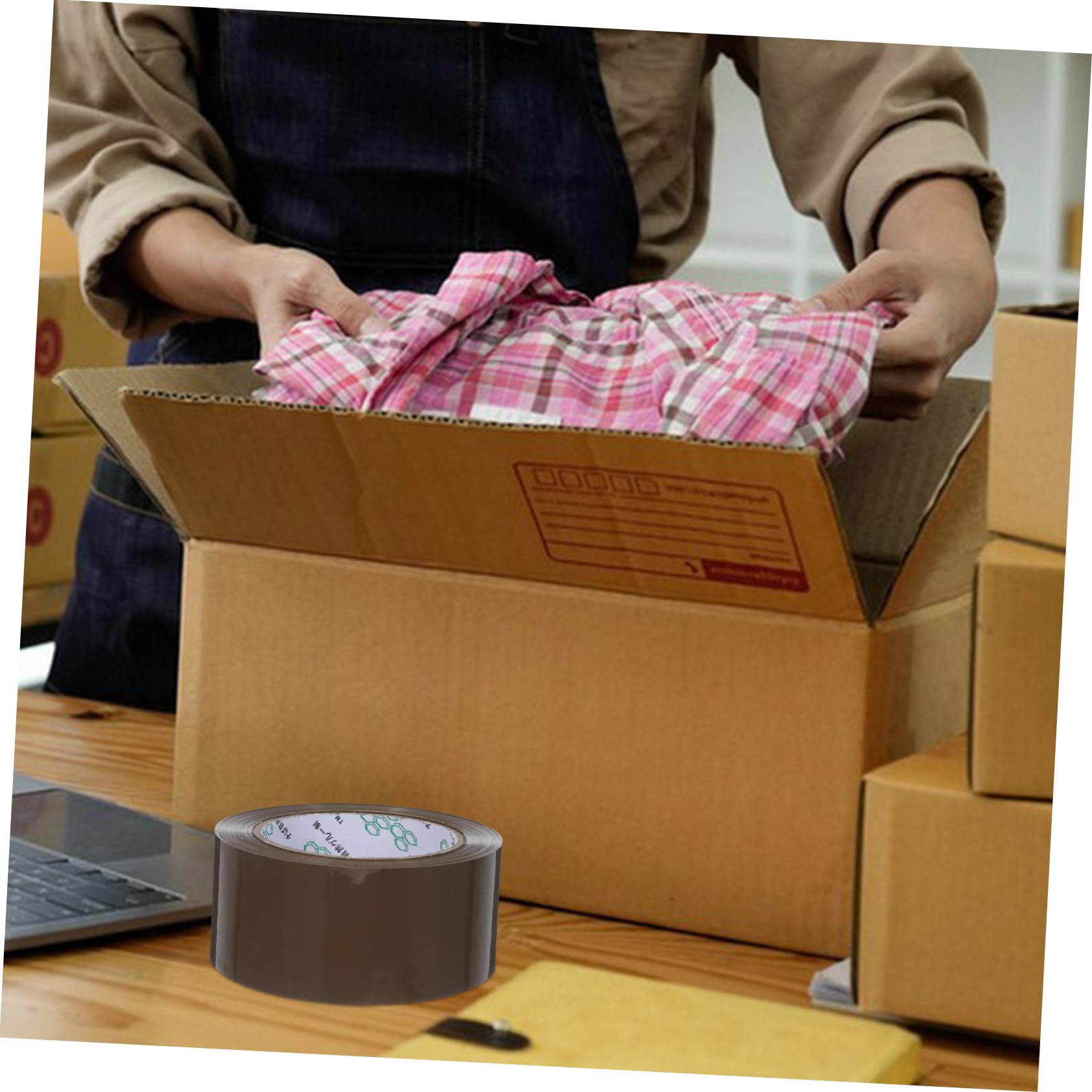 Nastro da Imballaggio per Spedizione Pesante, 5 Pezzi Marrone | Bopp, Adesivo Forte e Uso Versatile, per Casa e Trasloco, Formato per Scatola Spedizione