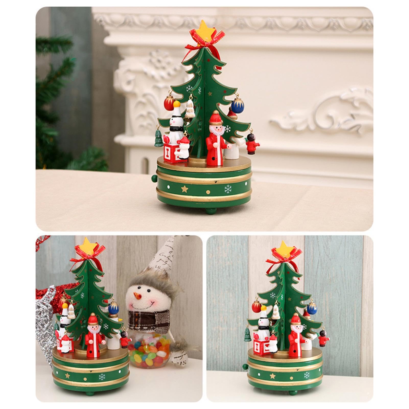 Amazon.co.jp: クリスマスツリーオルゴール、木製クリスマス