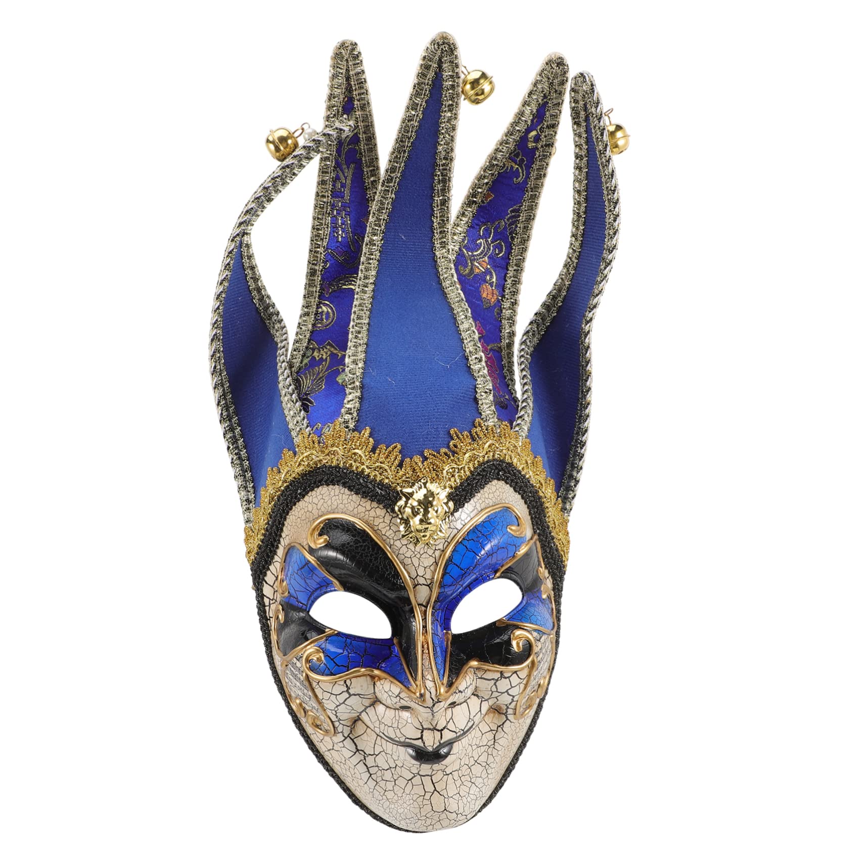 COLLBATH Maschera Uomo Effetto Crepato in Ps Leggera e Sicura Corda per Feste di Halloween e Carnevale Design Full Face Motivo Delicato Blu