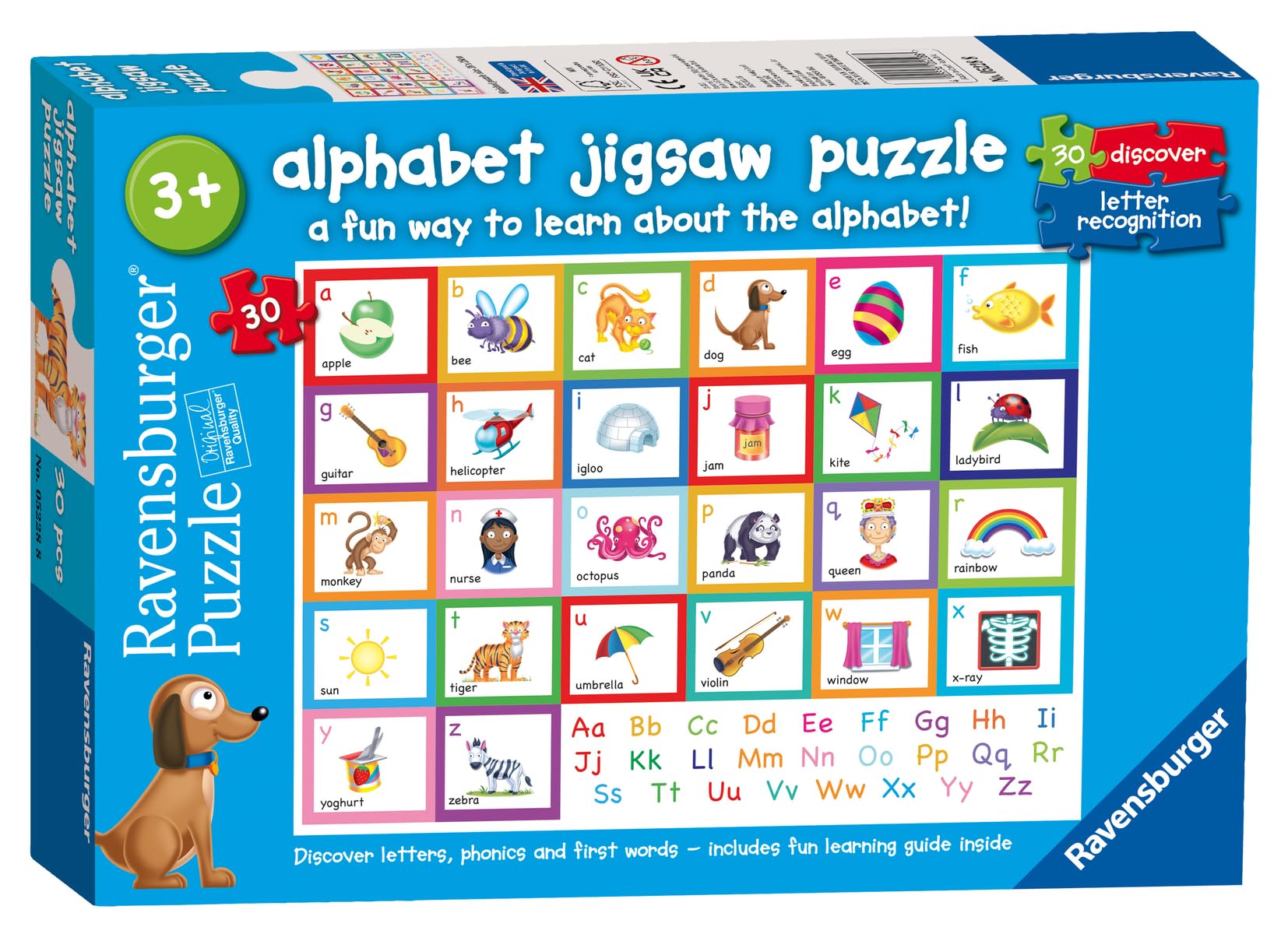 Ravensburger Rompecabezas del Alfabeto para niños a Partir de 3 años, 30 Piezas, Juguetes educativos para niños pequeños