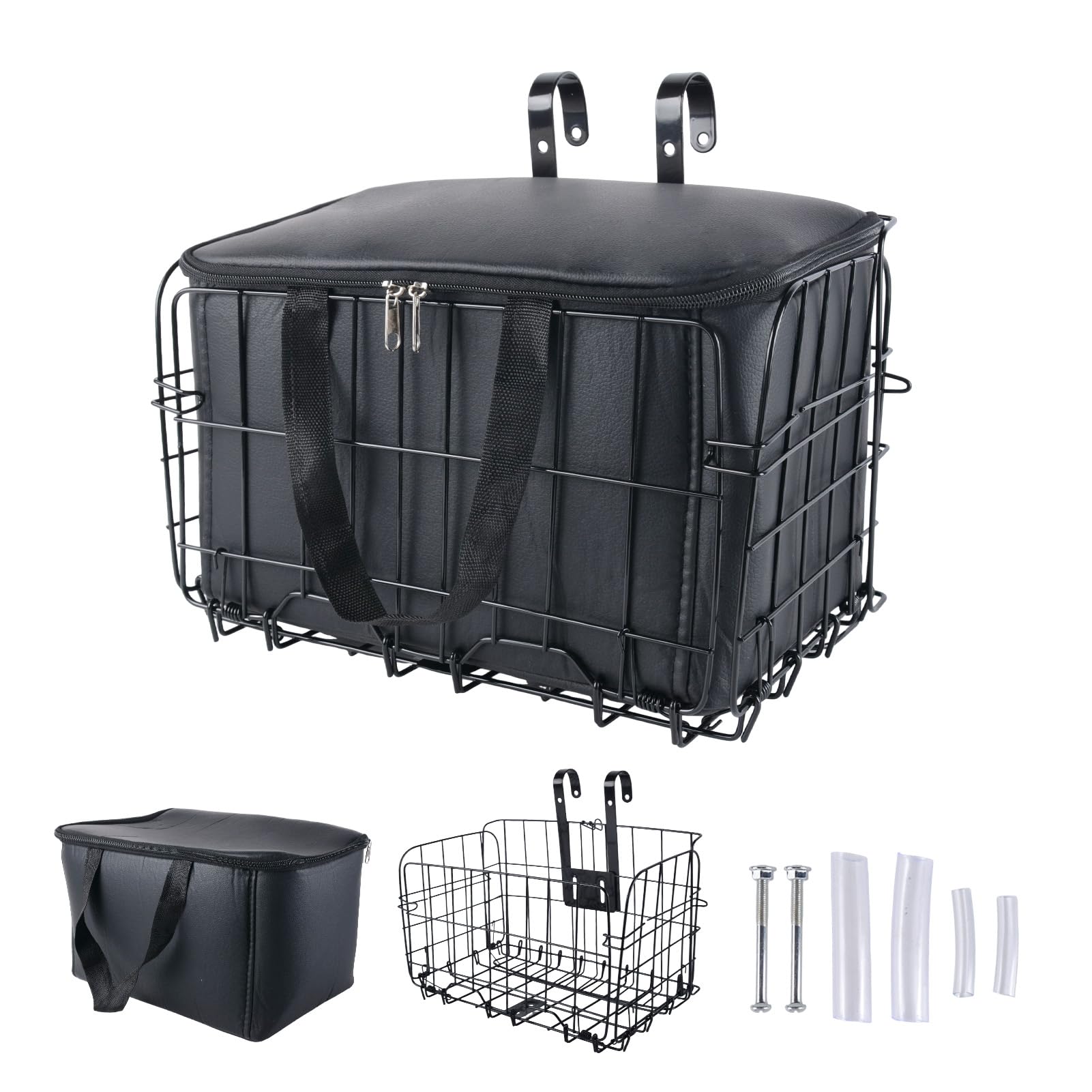 Bike Basket Front Portable Liner Bag for Bike Accessories, Ideal for Women Men Small Pet Dogs Grocery and Fruit Carrying Bike Basket, Suitable for Adults Dog Basket for Bike Multicolor