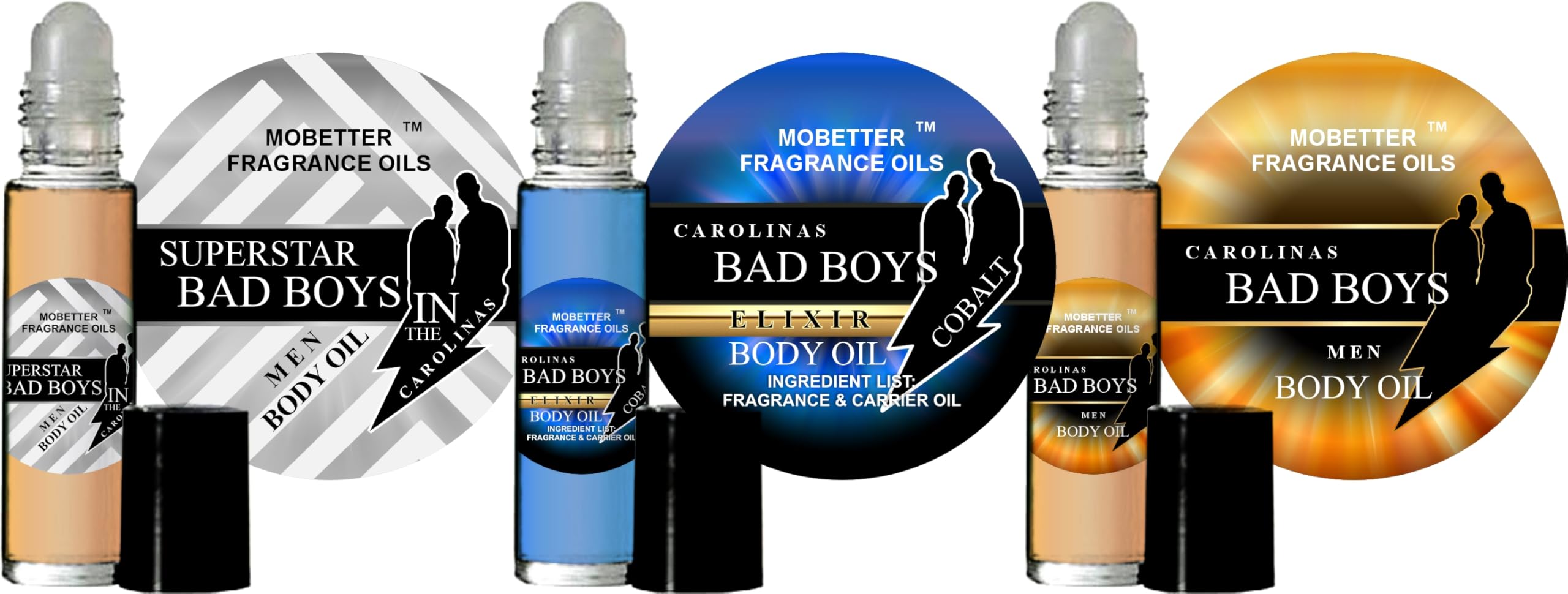 MOBETTER FRAGRANCE OILS Carolinas Bad Boys 3 Piece Set Cologne Men Fragrance Body Oil