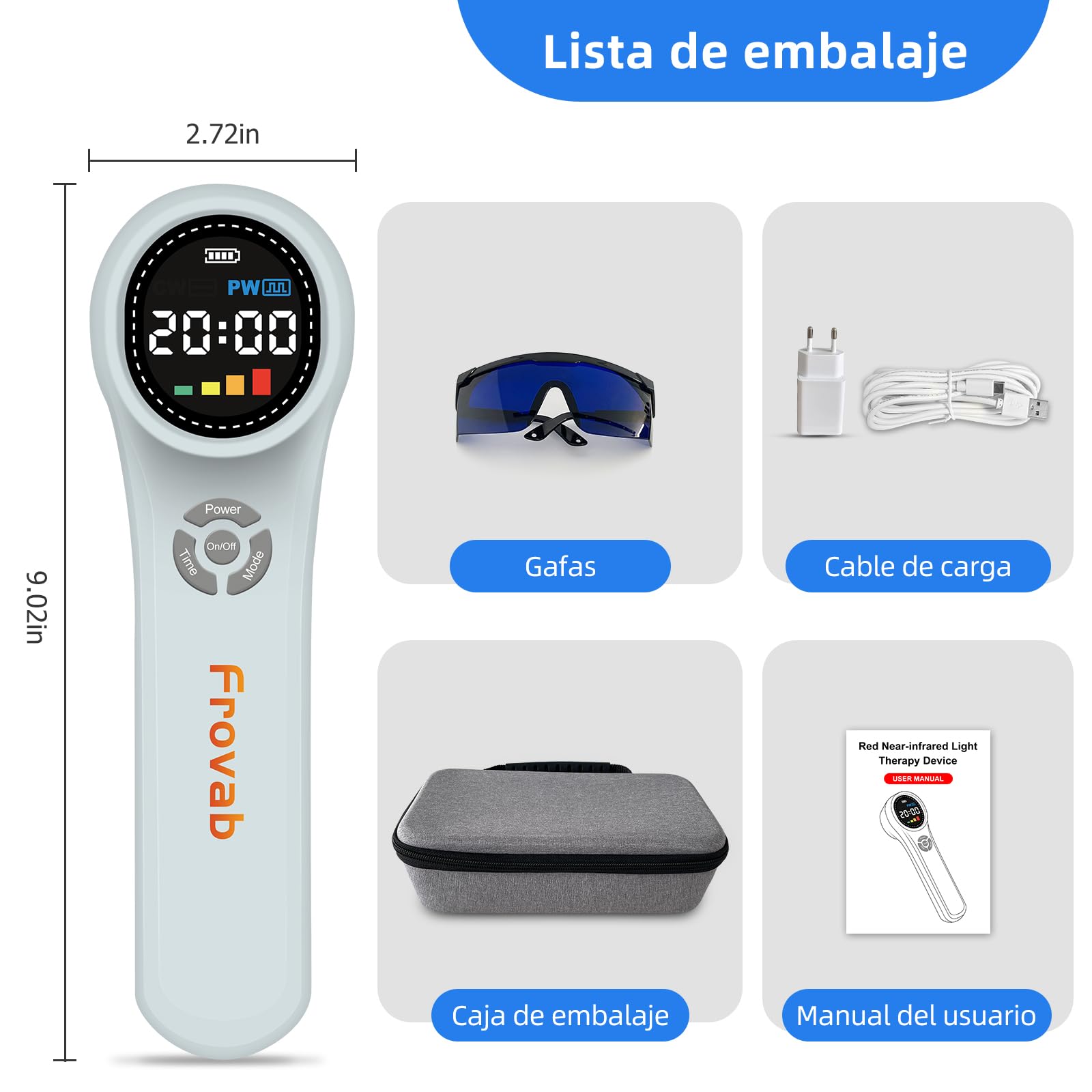 Terapia de luz roja portátil, 4x980nm 4x810nm 16x660nm, Los dispositivos de terapia de luz roja, Terapia de luz infrarroja, Máquina de terapia para el cuerpo para relajar el cuerpo y aliviar el dolor