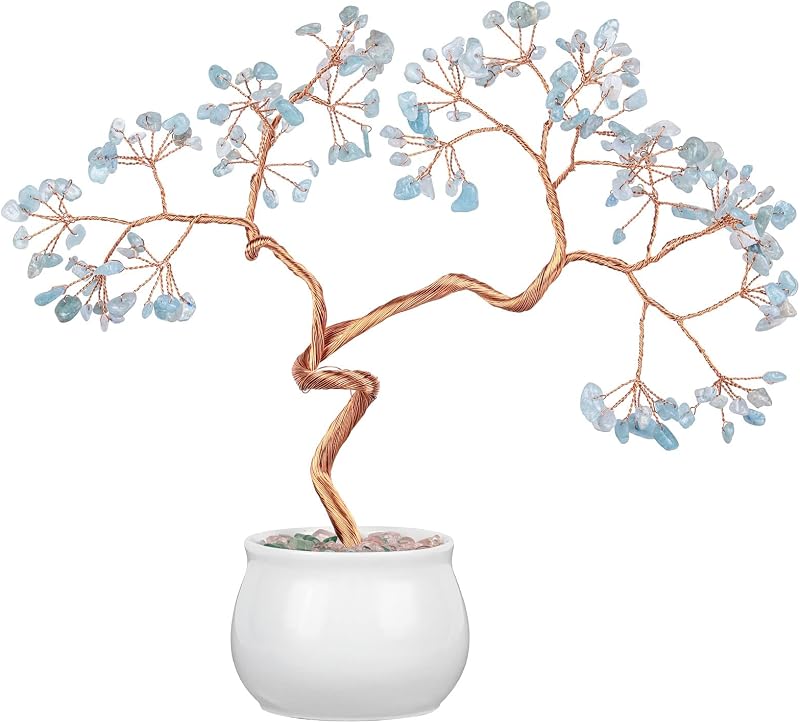 mookaitedecor Akvamarin Pénzfa Kristály 8-9,5 cm Kerámia Alappal - Feng Shui Bonsai Dekoráció Otthonra és Irodába

AI: I've created a Hungar