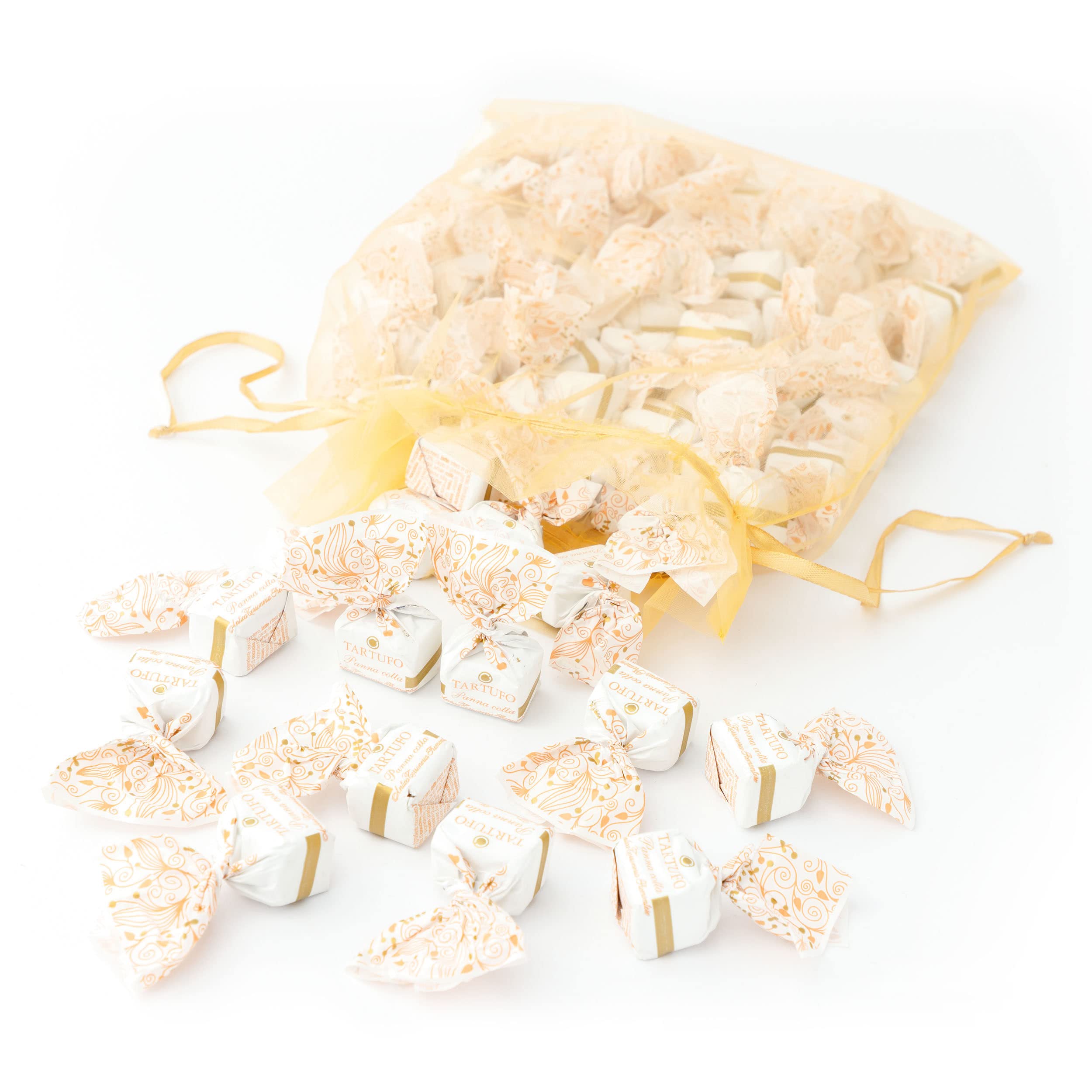 GUSTONE. Tartufi Dolci Panna Cotta Antica Torroneria Piemontese 1kg | Piemont-Haselnüsse IGP, glutenfrei, IGP-geschützte Herkunft, Trüffel-Praline weiße, Schokoladentrüffel