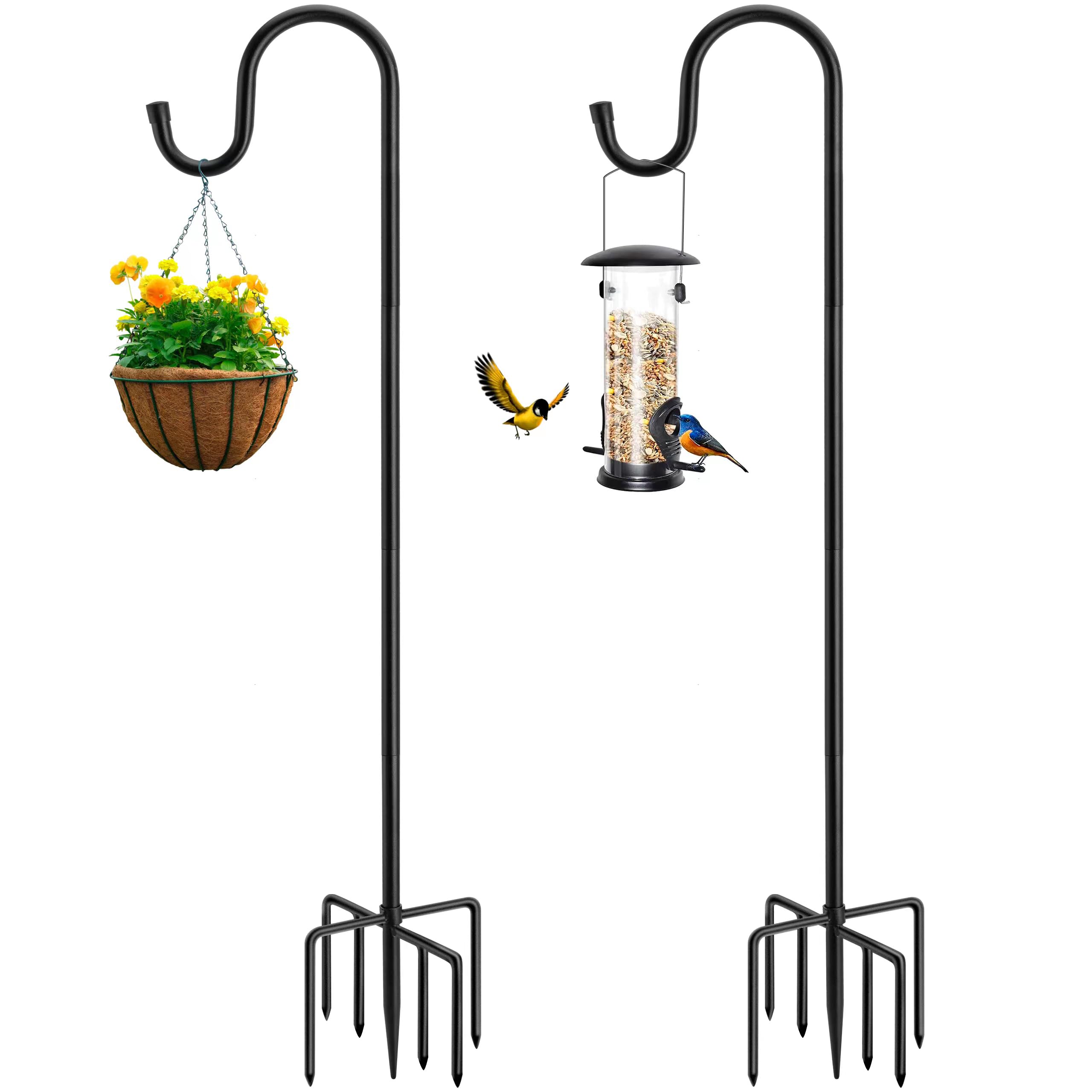 MIUVIBENI 72 Inch 2-Pack Double Shepherd Hook