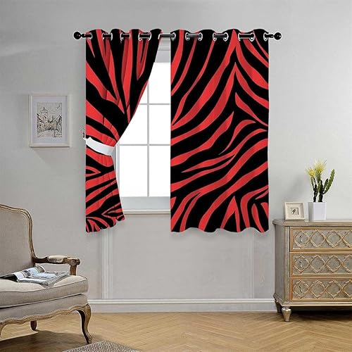 Cortinas opacas aisladas, coloridas cebra, modernas, para puerta, cortinas opacas para cuartos separados, 72 pulgadas de ancho por 72 pulgadas de