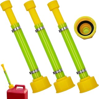 3 PCS 10'' Gas Can Spout Replacement Compatible with Midwest Scepter Gas Cans Fit for 1/2/5/10 Gallon Fuel Jugs with 1-3/4" Openings 1.75"-1.8" Threads Mouth, Anti-Spill Gas Can Nozzle