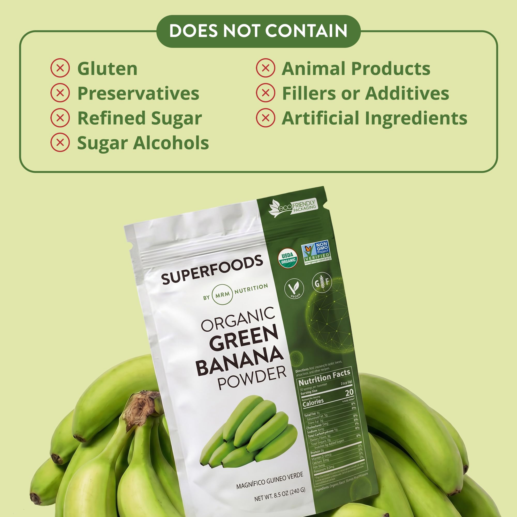 MRM Organic Green Banana Powder Superfood - Prebiotic Fiber - 40 Servings — Amazon image 8