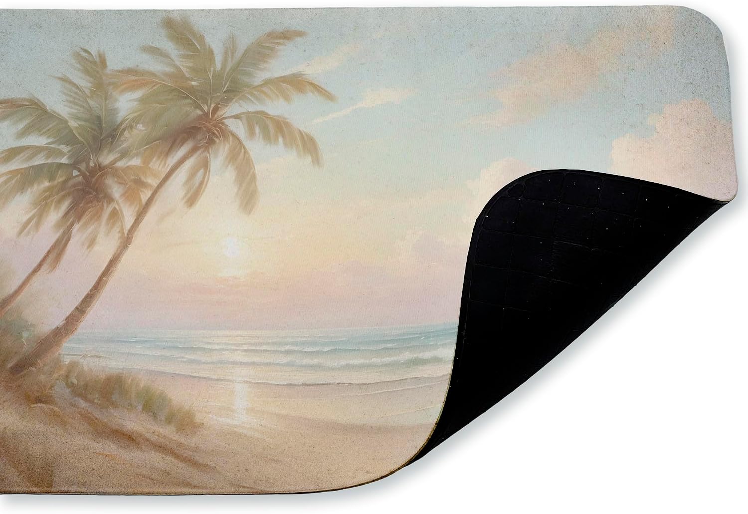 Stupell Industries Sunset View Beach Palms, 30 x 18 | Plush Bath Mat & Rug, Soft Quick-Dry Non-Slip with Recycled Foam Cushion | by Kim Allen