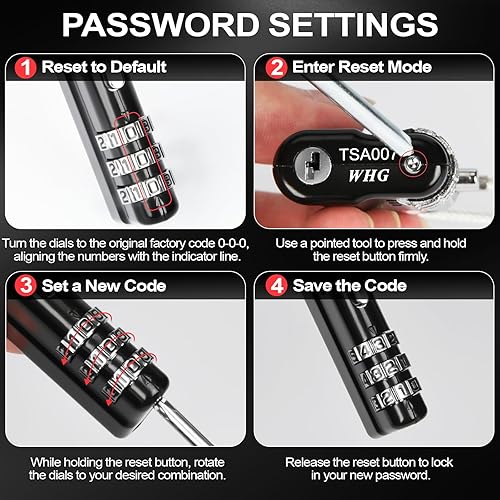 Miniatura 3 de Cerradura de caja de pistola aprobada por la TSA, cerradura de caja de armas de alta resistencia con bloqueo de vástago de acero aleado duradero y