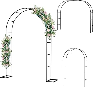 Metal Garden Arch Trellis Arbor, Wedding Arch Stand with Steel Frame,5.3...