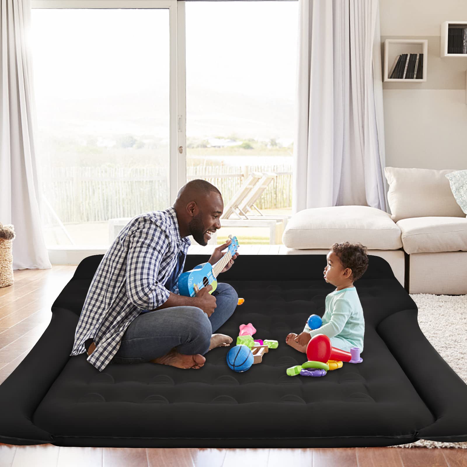 Colchón Inflable SUV Coche Cama Plegable MPV con Bomba para Viajes Camping Piscina Negro